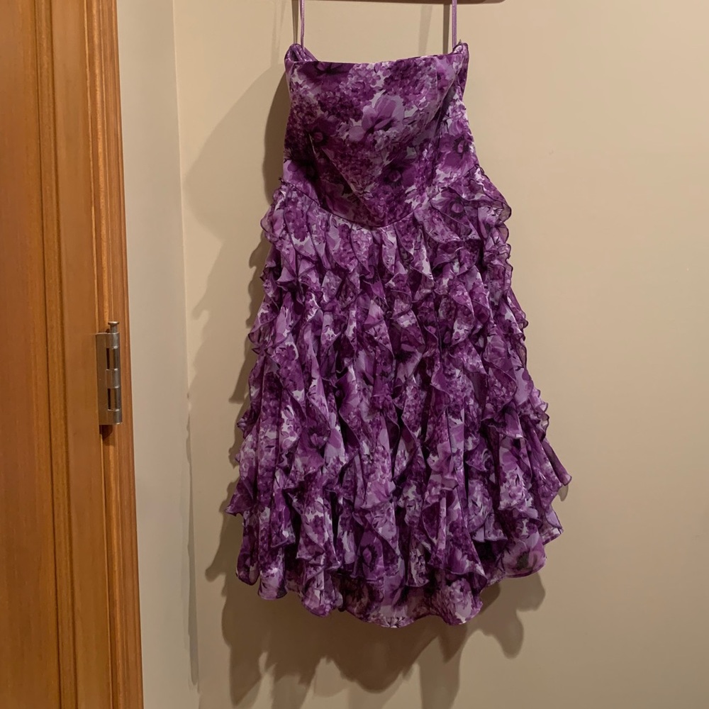 WHBM Strapless Ruffled Midi Dress - Picture 3 of 6
